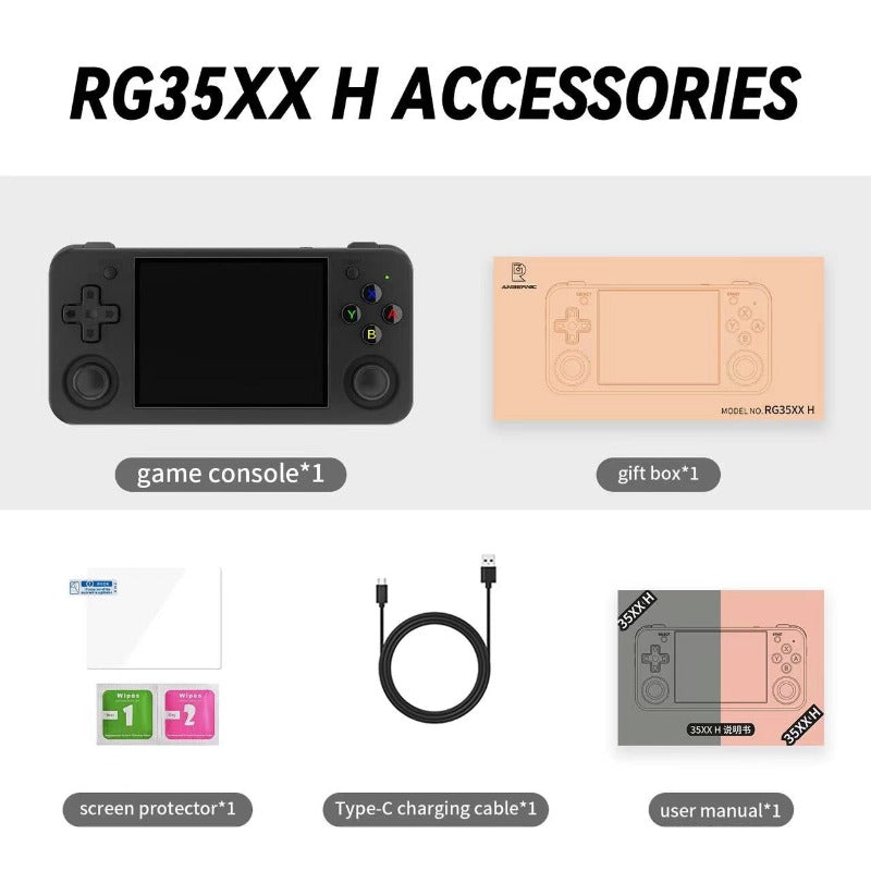  RG35XX H Linux Retro Handheld Game Console 35xx H with a 64G  Card Pre-Loaded 5570 Games,RG35XXH 3.5'' IPS Screen Supports 5G WiFi  Bluetooth HDMI and TV Output (ANBERNIC RG35XX H-Black-New) 
