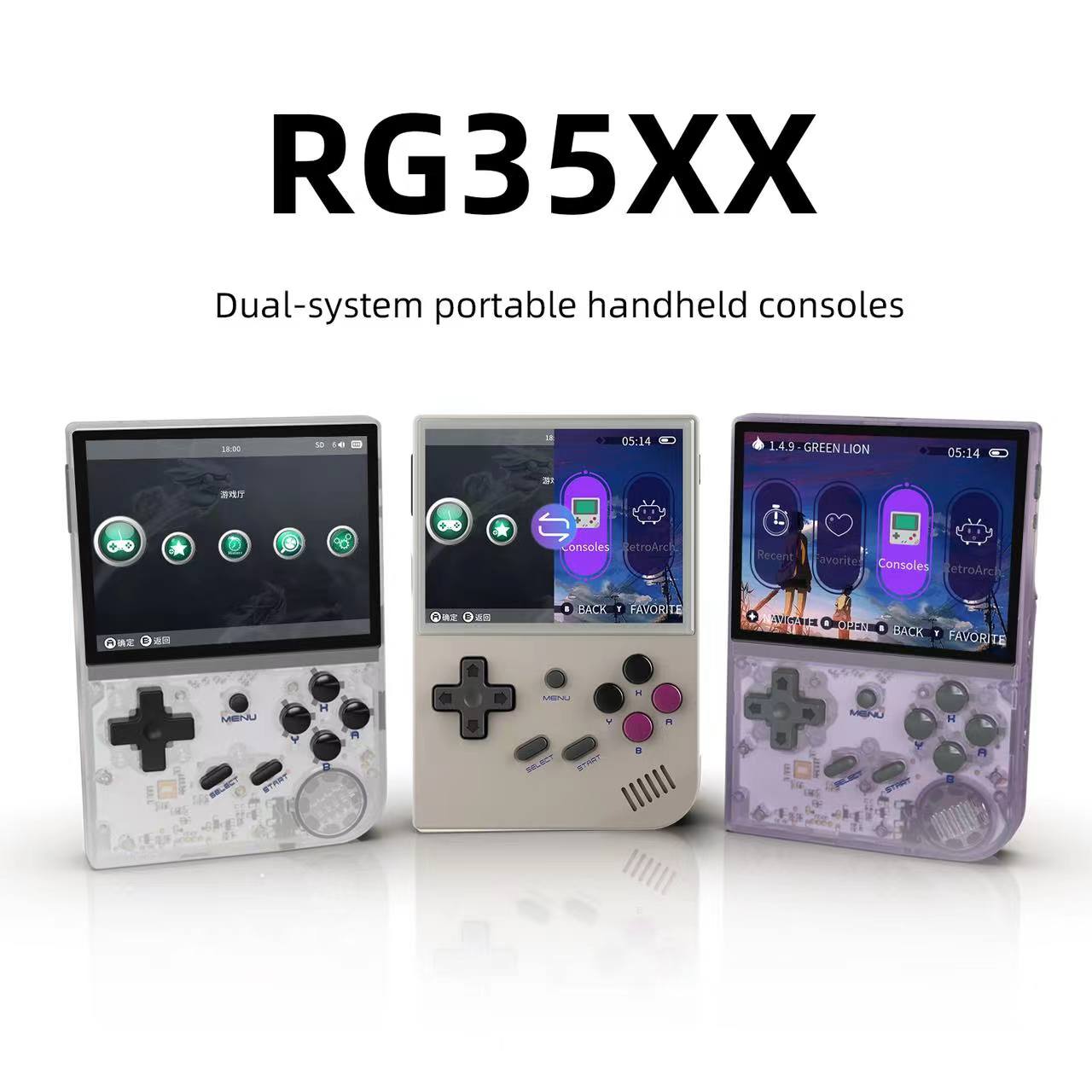 ANBERNIC RG35XX Retro Game Console 64GB +128GB Grey