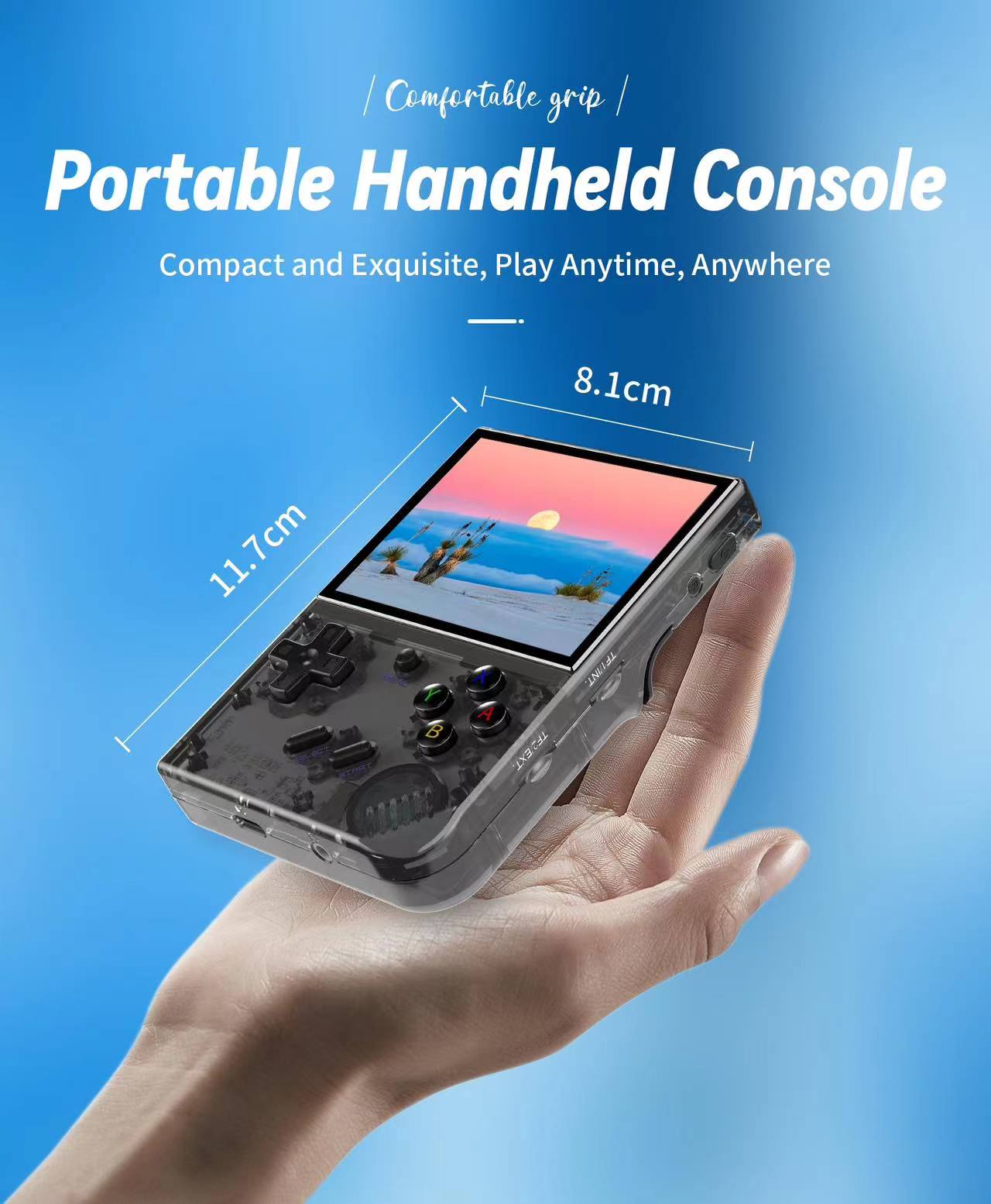 Anbernic rg35xx plus retro handheld game player: built-in 64g tf, 5000+ classic games, hdmi tv support—perfect for travel, ideal kids gift