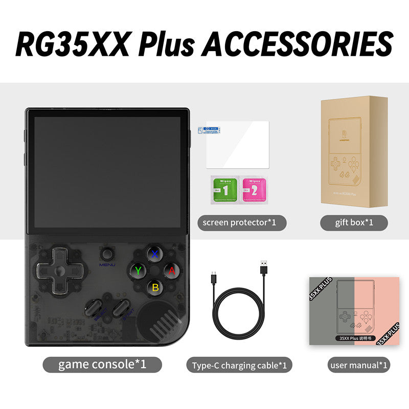 ANBERNIC RG35XX Plus Game Console 64GB - Transparent Black