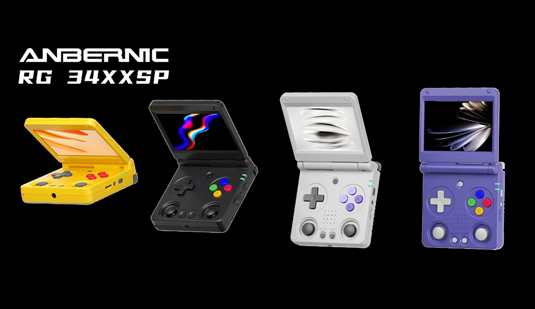 ANBERNIC RG 34XXSP ブラック 🎮Game On: RG 34XXSP Debuts Now!